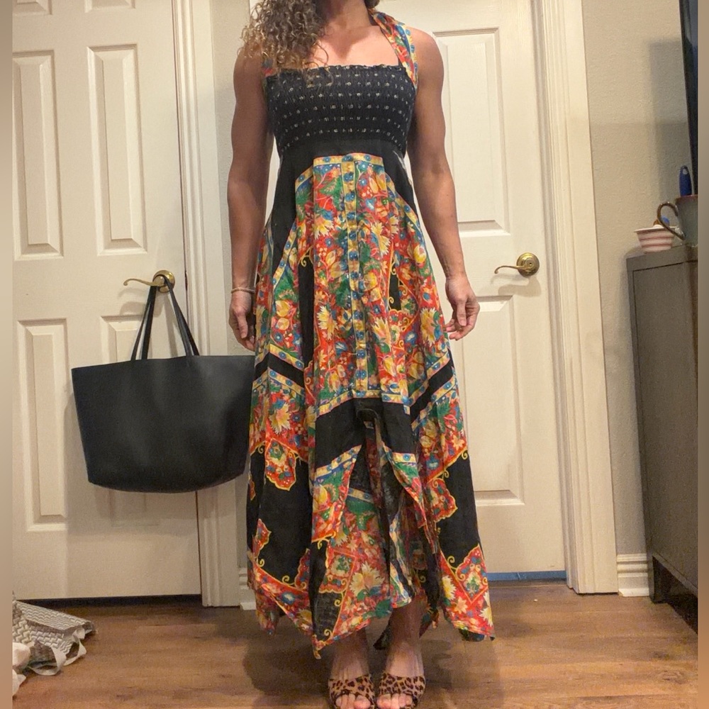 Colorful halter maxi dress